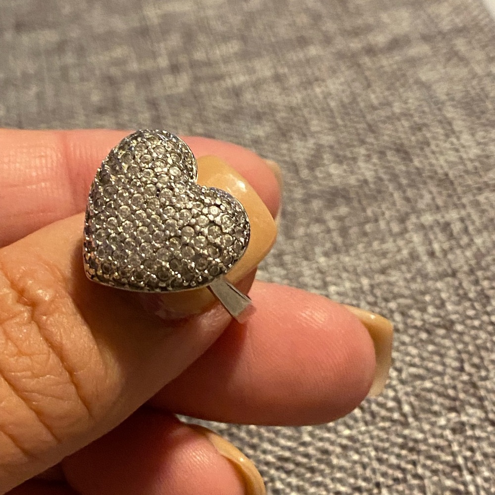 CZ sterling silver size 8 heart shaped ring.